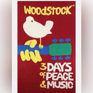 ~NWOT Large Woodstock Music Fair
Sign Peace Tapestry Wall Decor
Art 60x90 ~